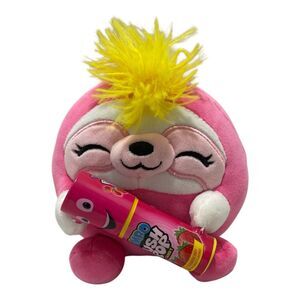 Zuru Snackles Susie the Sloth Plush 6” Stuffed Animal with Push Pop Toy